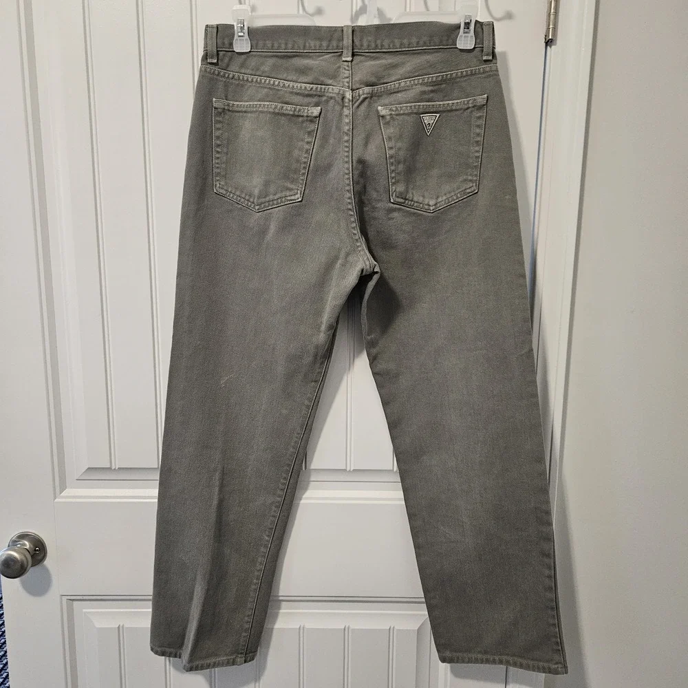 Vintage Guess Straight Fit Jeans Made In USA 1990s Size 33 X 30 Green Streetwear